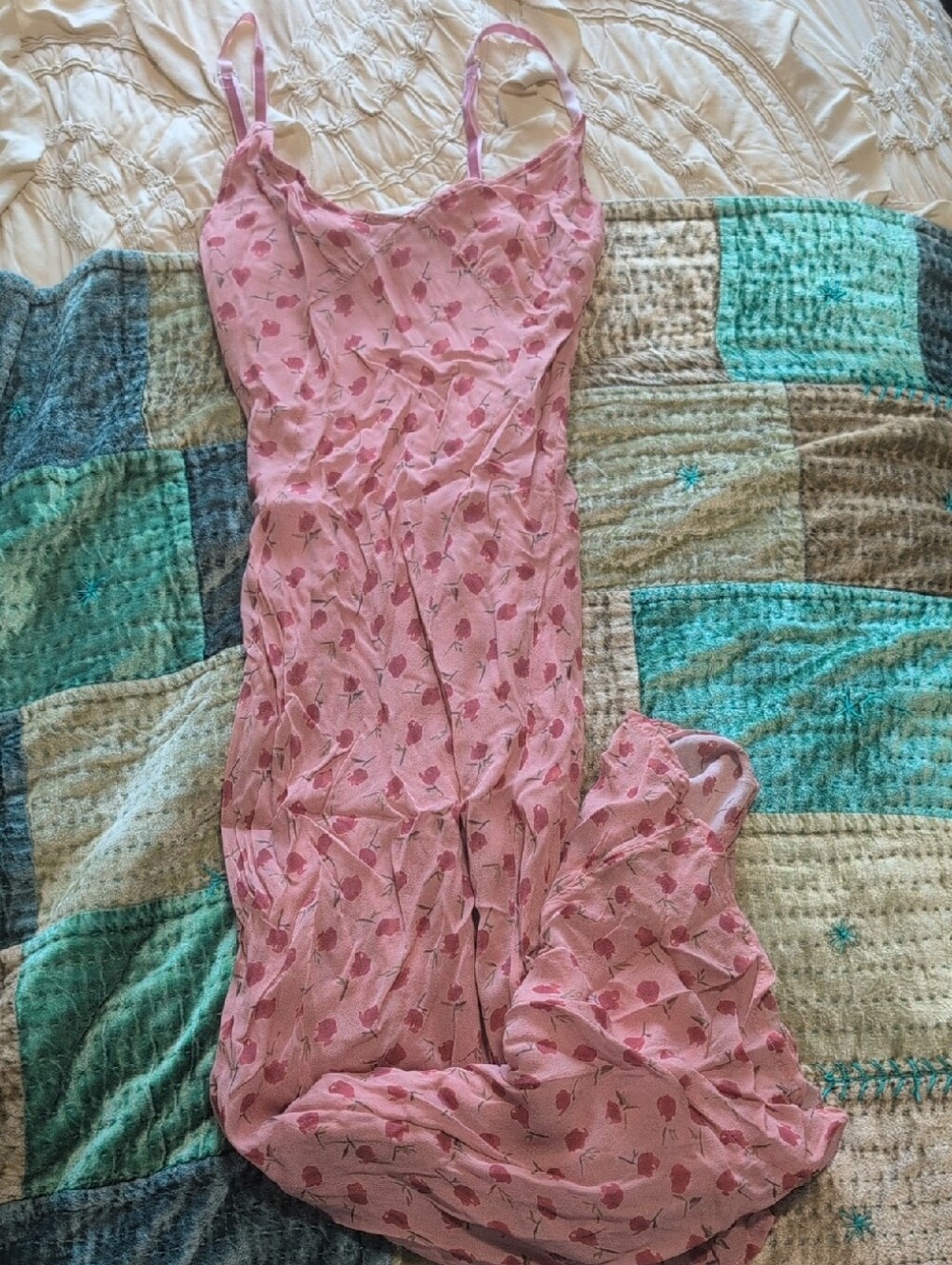 Pink Floral Slip Dress